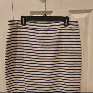J Crew sz 12 Navy & White Striped Skirt